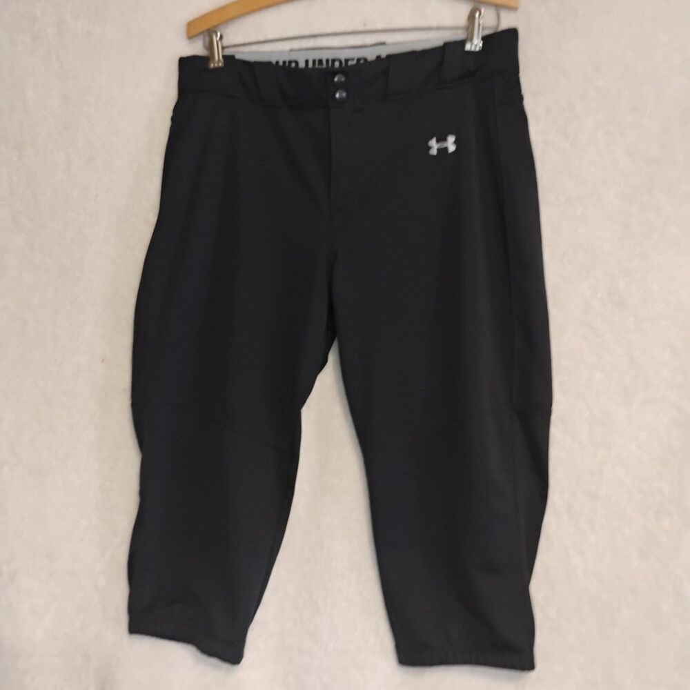 Under Armour Fastpitch Black Softball Knickers Womens Large Game Pants HeatGear